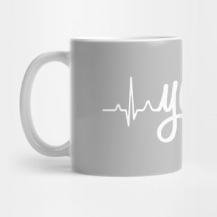 yoga heart rate, heart rate, meditation namaste Mug